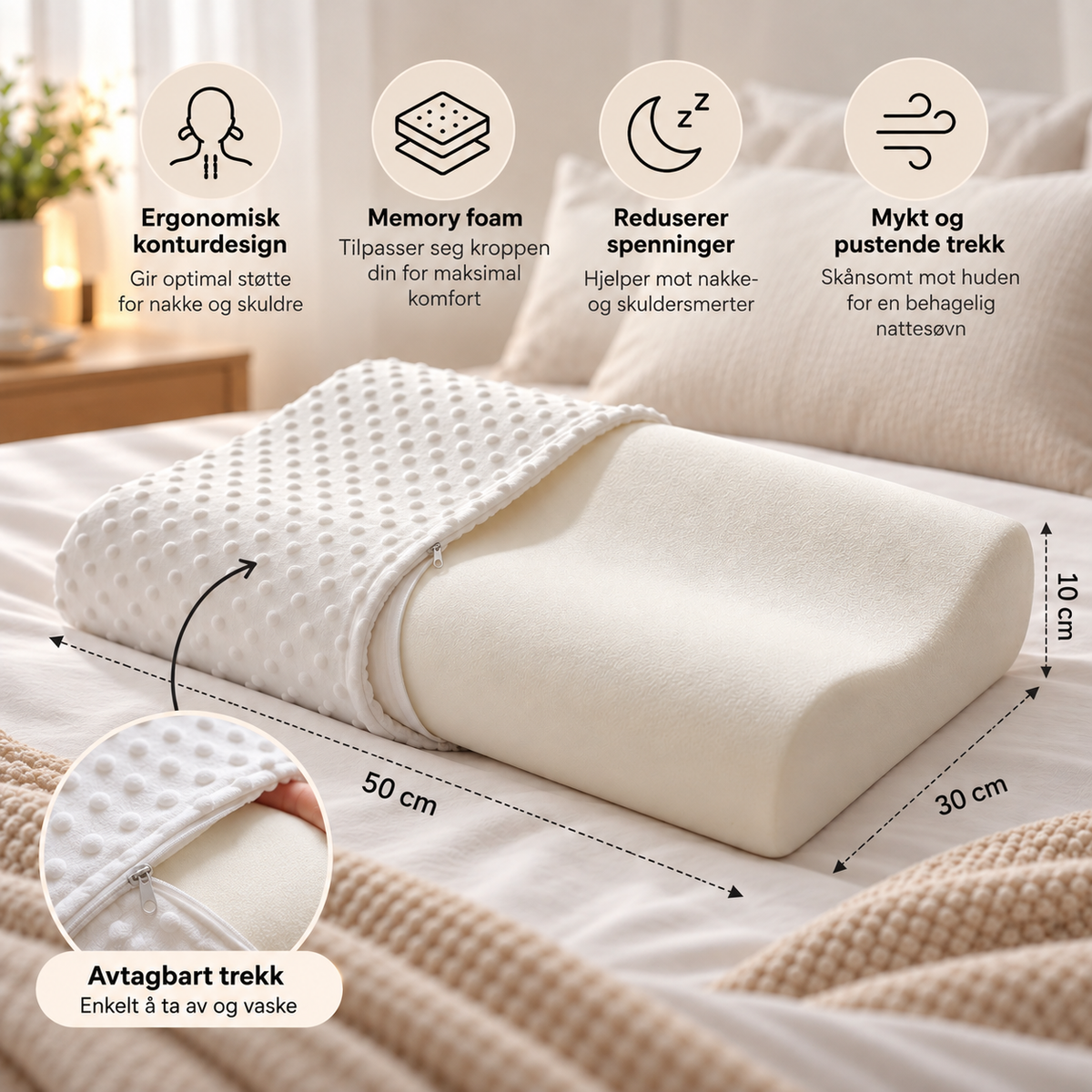 Snuggity™ Memory Foam Pute – Komfort som tilpasser seg deg